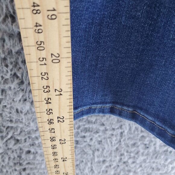 New York & Co Jeans Womens Large Blue Cropped Tummy-Less Pull-On Stretch Denim - Picture 7 of 11